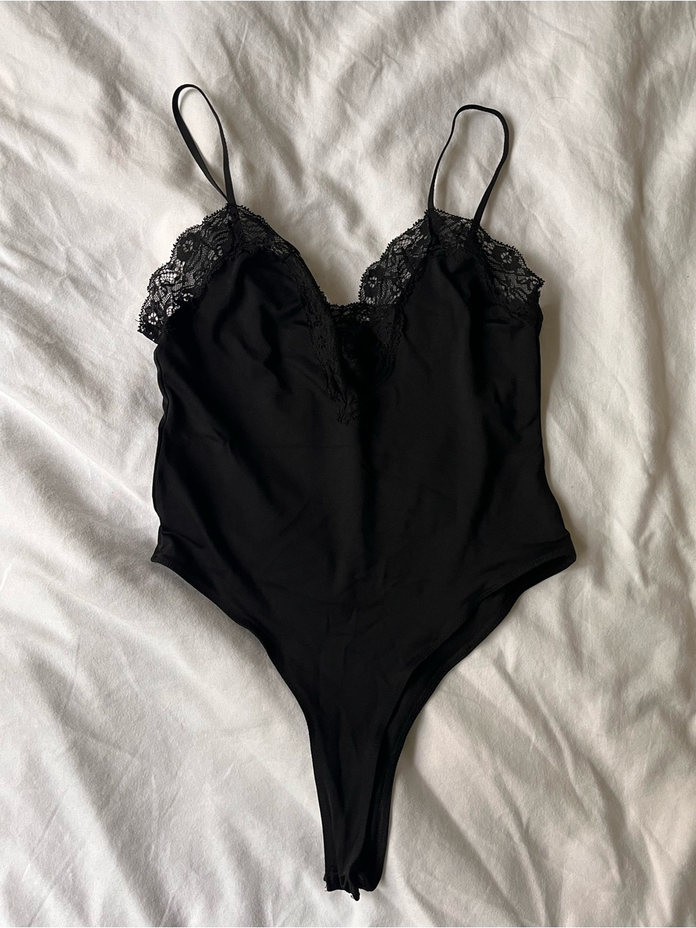 Zara black lace bodysuit medium